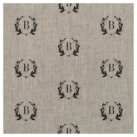 Rustic Laurel Wreath Monogram Stof (Swatch)