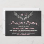 Rustic Laurel Wreath Monogram Wedding Uitnodiging (Voorkant)