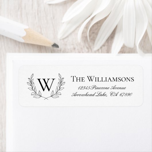 Rustic Laurel Wreath Return Address Label (Insitu)