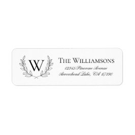 Rustic Laurel Wreath Return Address Label