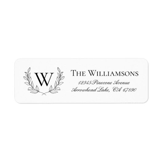 Rustic Laurel Wreath Return Address Label (Voorkant)