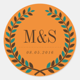 Rustic Laurel Wreath Vrijgezellenfeest Sticker