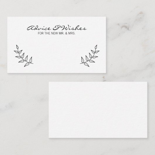 Rustic Laurels Wedding Advice and Wishes Advieskaart (Voorkant / Achterkant)