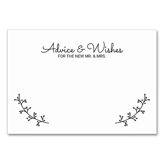 Rustic Laurels Wedding Advice and Wishes Kaart (Voorkant)