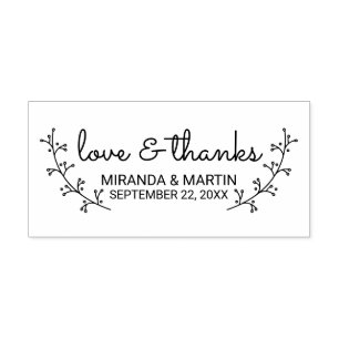Rustic Laurels Wedding Favor Zelfinktende Stempel