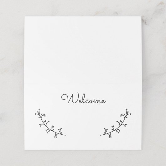 Rustic Laurels Wedding Plaatskaartje (Buitenkant ongevouwen)