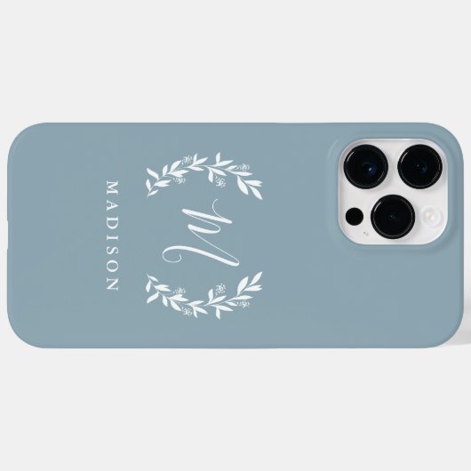 Rustic laurier script monogram naam Case-Mate iPho iPhone Case (Achterkant (horizontaal))