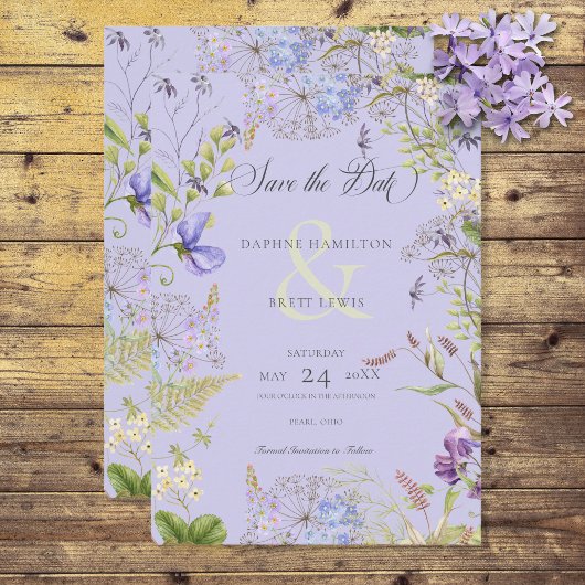 Rustic Lavendel & Salie Wilde Bloemen Lavendel Save The Date