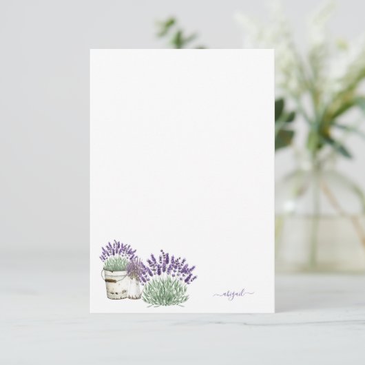  Rustic Lavender - Aangepaste naam leeg Bedankkaart (Staand voorkant)