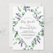 Rustic Lavender and Eucalyptus Baby Sprinkle Kaart (Voorkant)