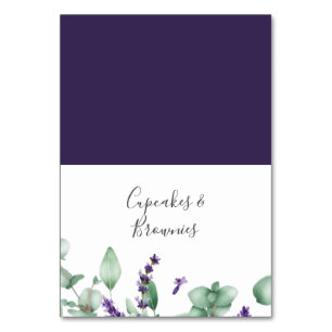 Rustic Lavender and Eucalyptus Buffet Food Labels Kaart