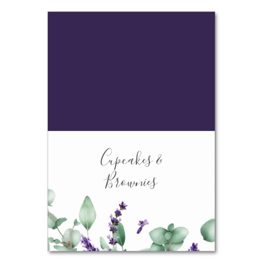 Rustic Lavender and Eucalyptus Buffet Food Labels Kaart (Voorkant)