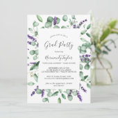 Rustic Lavender and Eucalyptus Graduation Party Kaart (Staand voorkant)