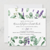Rustic Lavender and Eucalyptus Square Wedding Kaart (Voorkant)