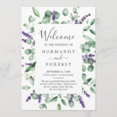 Rustic Lavender and Eucalyptus Wedding Programme Programmakaart (Voorkant)
