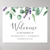Rustic Lavender and Eucalyptus Welcome Wedding Poster (Voorkant)