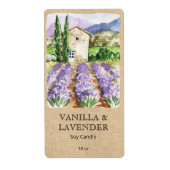 Rustic Lavender Boerderij Franse Provence Kaars La Etiket (Voorkant)