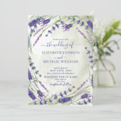 Rustic Lavender Botanische Waterverf Foto bruiloft Kaart (Staand voorkant)