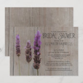 Rustic Lavender Bridal Shower Invitations Kaart (Voorkant / Achterkant)