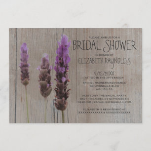 Rustic Lavender Bridal Shower Invitations Kaart