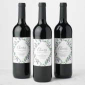 Rustic Lavender Cheers Wedding Wine Labels Wijn Etiket (Flessen)