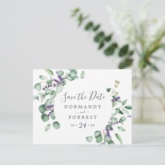 Rustic Lavender Circle Sparen het Briefkaart van d (Staand voorkant)