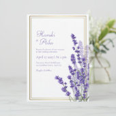 Rustic Lavender Double Line Frame Border Wedding Kaart (Staand voorkant)