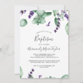 Rustic Lavender en Eucalyptus Baptisme Kaart (Voorkant)