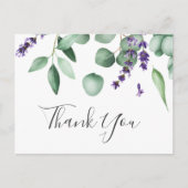 Rustic Lavender en Eucalyptus Hartelijk dank Brief Briefkaart (Voorkant)