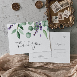 Rustic Lavender en Eucalyptus Hartelijk dank Brief Briefkaart