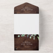 Rustic Lavender en Eucalyptus | Hout Weddenschap All In One Uitnodiging (Buitenkant)