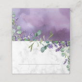 Rustic Lavender en Eucalyptus Marble Wedding Plaatskaartje (Buitenkant ongevouwen)