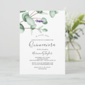 Rustic Lavender en Eucalyptus Quinceañera Kaart (Staand voorkant)