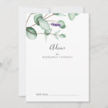 Rustic Lavender en Eucalyptus Wedding Advieskaart<br><div class="desc">Deze luxe blaadje en eucalyptustrouwkaart is perfect voor een eenvoudige en elegante buitenbruiloft en kan voor elke gebeurtenis worden gebruikt. Het bloemontwerp is voorzien van waterverf eucalyptusbladeren en groen met sprigs van paarse wilde bloemen. Deze advieskaarten kunnen worden gebruikt als alternatief voor een huwelijksreceptie, -vrijgezellenfeest, -baby shower of -graduatie. Geef...</div>