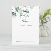 Rustic Lavender en Eucalyptus Wedding Advieskaart (Staand voorkant)