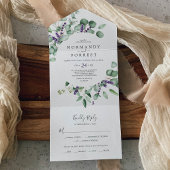 Rustic Lavender en Eucalyptus Wedding All In One Uitnodiging