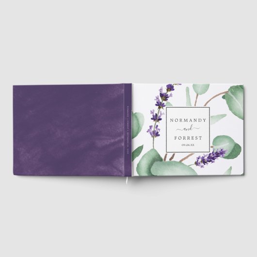 Rustic Lavender en Eucalyptus Wedding Gastenboek (Volledig)