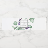 Rustic Lavender en Eucalyptus Wedding Waterfles Etiket (Enkel label)