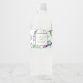 Rustic Lavender en Eucalyptus Wedding Waterfles Etiket (Voorkant)