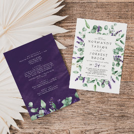 Rustic Lavender & Eucalyptus All-in-One Weddenscha Kaart