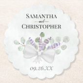 Rustic Lavender & Eucalyptus Bouquet Wedding Kartonnen Onderzetters (Voorkant)