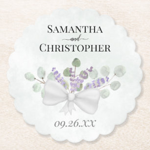 Rustic Lavender & Eucalyptus Bouquet Wedding Kartonnen Onderzetters