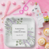 Rustic Lavender & Eucalyptus Elegant Boho Wedding Papieren Bordje (Feest)