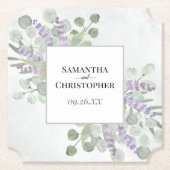 Rustic Lavender & Eucalyptus Elegant Wedding Kartonnen Onderzetters (Voorkant)