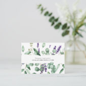 Rustic Lavender & Eucalyptus Gift Registry Informatiekaartje (Staand voorkant)