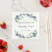 Rustic Lavender Eucalyptus Gold Lijst Wedding Servet (Insitu)
