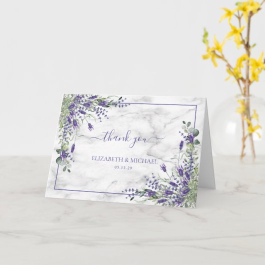 Rustic Lavender Eucalyptus Greenery Foto Kaart (Gele Bloem)