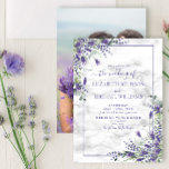 Rustic Lavender Eucalyptus Greenery Foto Weddensch Kaart<br><div class="desc">Creëer de perfecte trouwuitnodiging met dit prachtige ontwerp van de waterverf dat lavender en eucalyptus greenery design bevat, met handgeschreven scripttypografie, je favoriete foto van het verloving aan de achterkant en een faux carrera marmer background. Hartelijk dank voor uw steun aan ons kleinbedrijf, dat waarderen we echt! We zijn zo...</div>