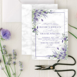 Rustic Lavender Eucalyptus Greenery Wedding Kaart