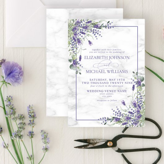 Rustic Lavender Eucalyptus Greenery Wedding Kaart